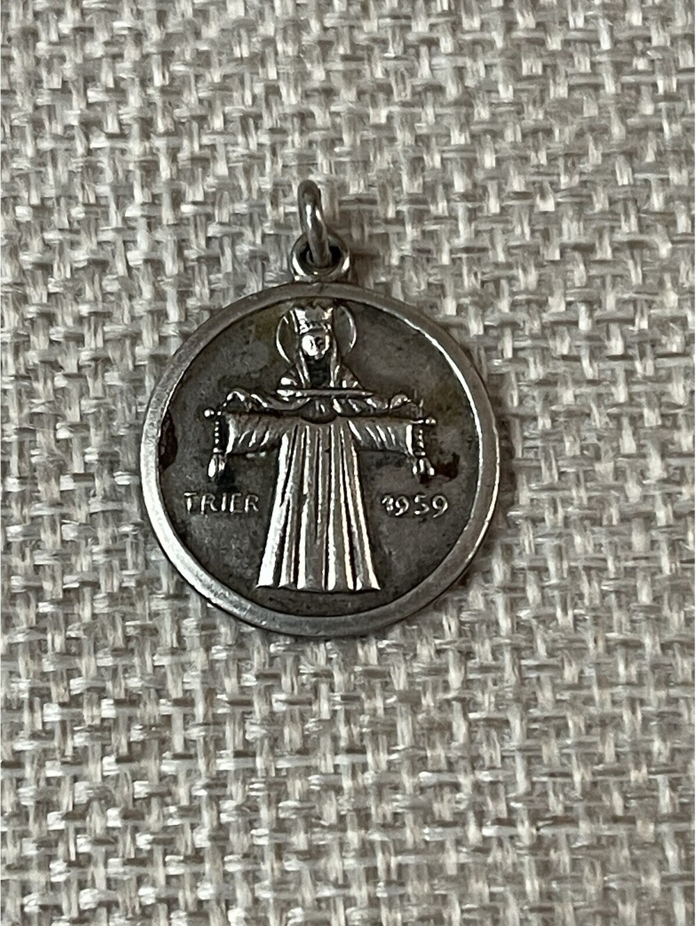 Sterling Silver 925 Trier 1959 Religious Medal Pendant
